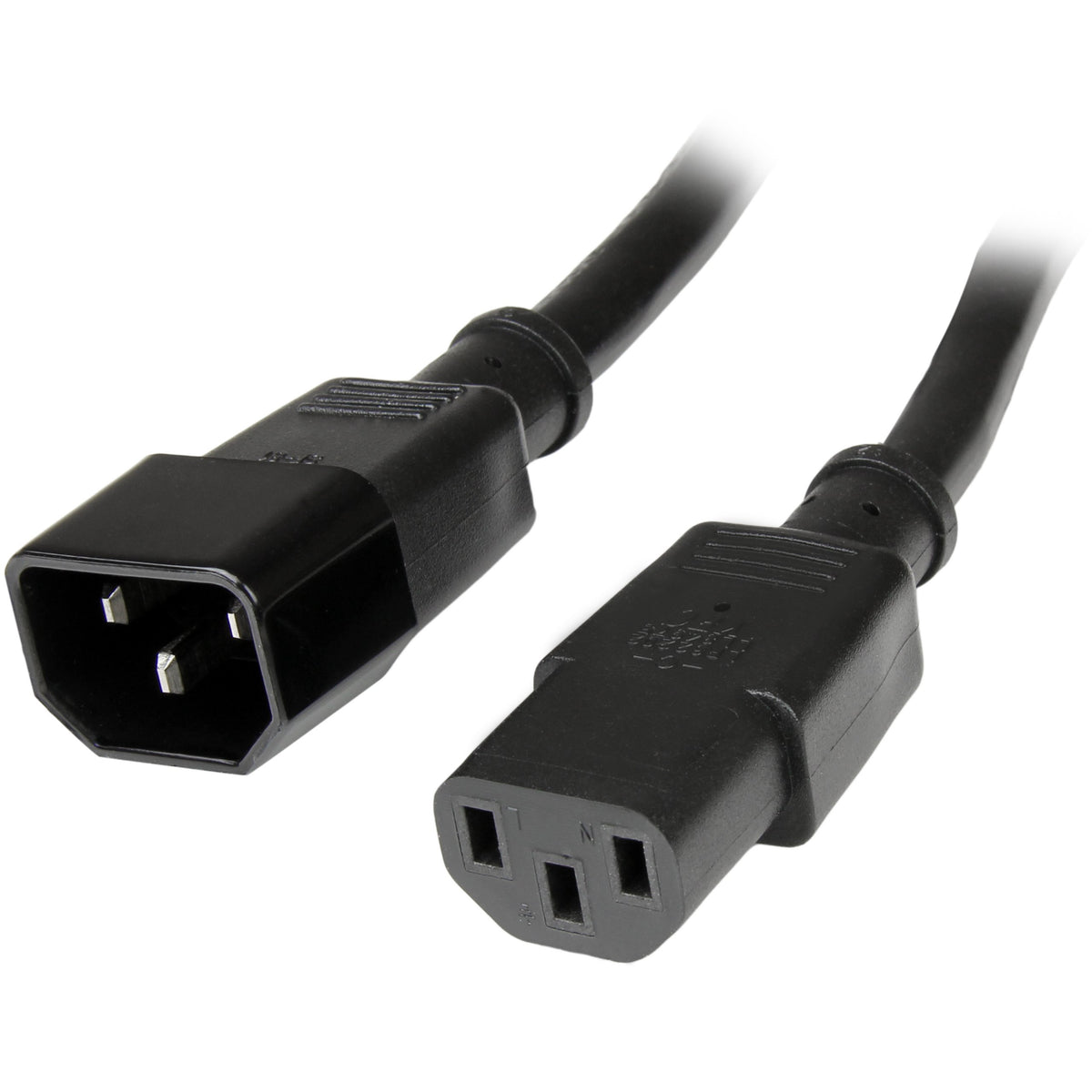 StarTech.com front view of C14 to C13 connectors showing secure fit and reliable connection