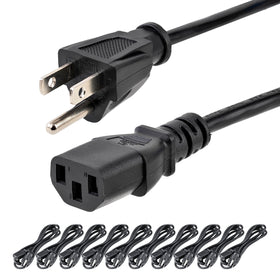 StarTech.com PXT10110PK cord with NEMA 5-15P to C13 connectors for monitors and PCs.