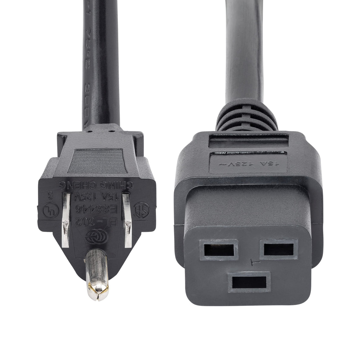 StarTech PXT515C19146 fully molded strain-relief reduces wear at plugs.