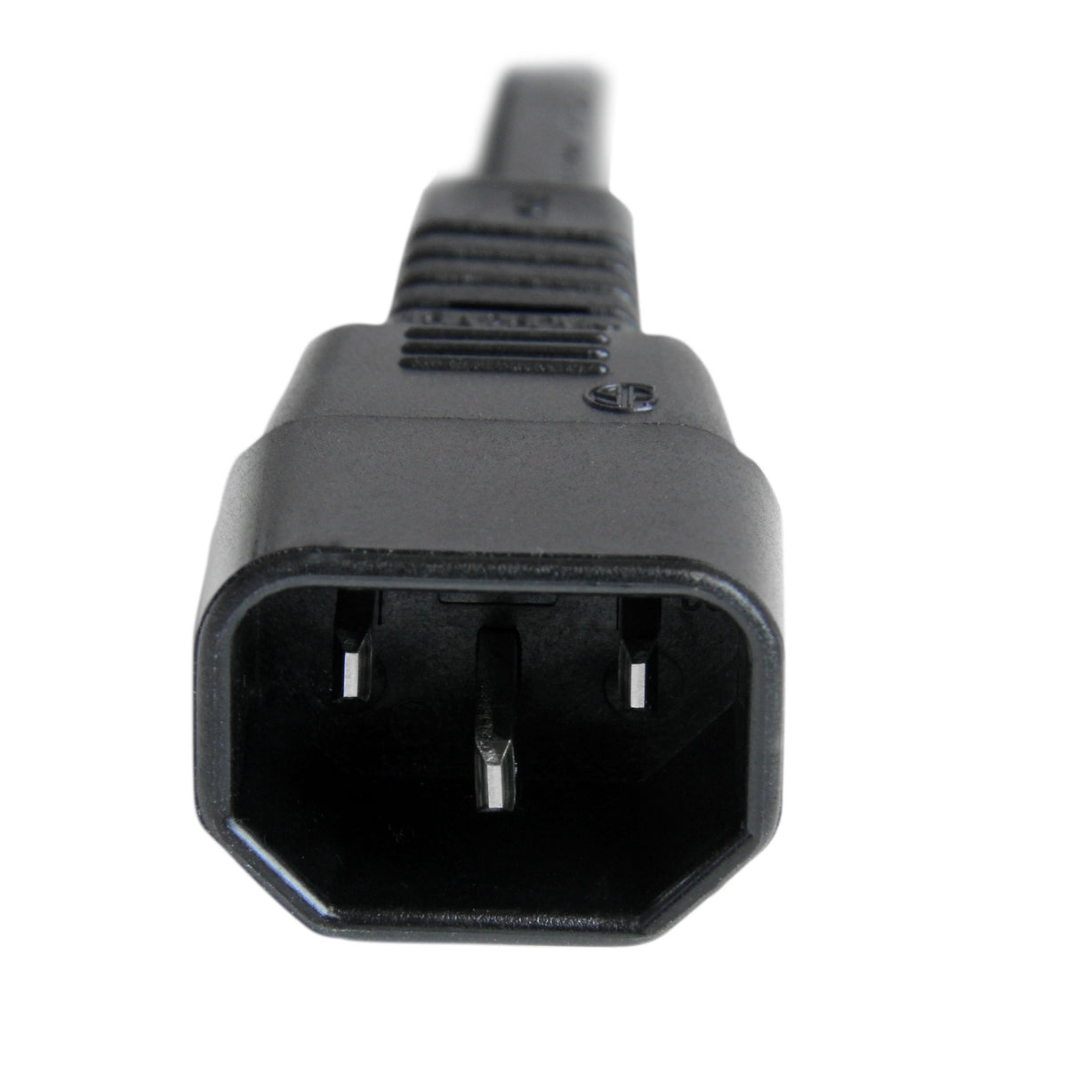 StarTech.com molded C15 connector detail with strain relief for longevity