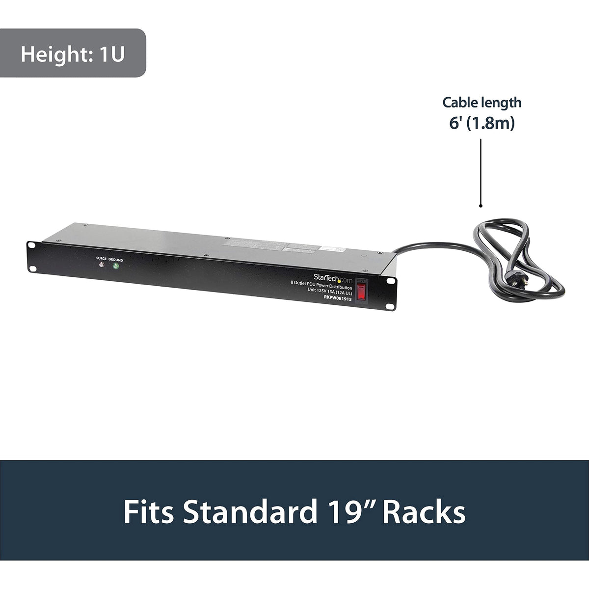 StarTech RKPW081915 fits compact 1U racks for server rooms