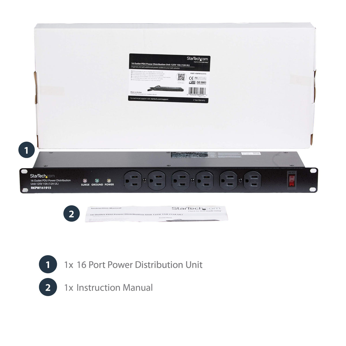 RKPW161915 16-outlet layout supports mixed IT devices in the rack.