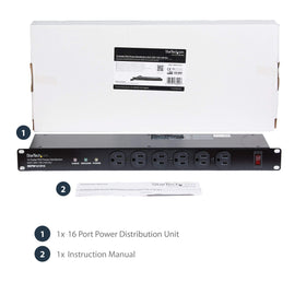 RKPW161915 16-outlet layout supports mixed IT devices in the rack.