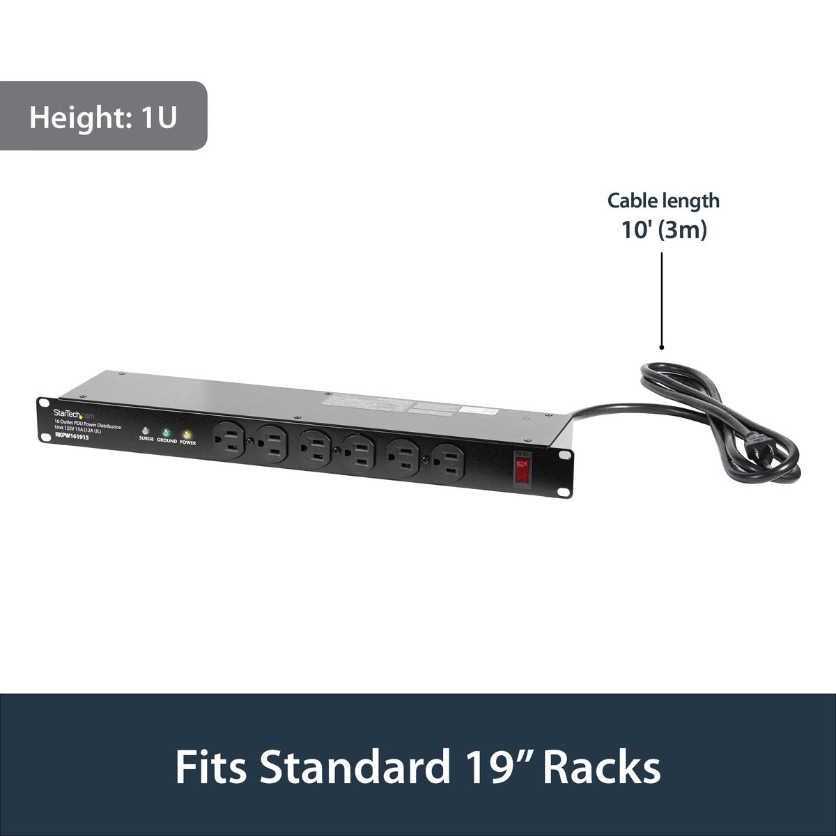 StarTech RKPW161915 back panel showing rear outlets for dense rack layouts.