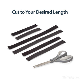 StarTech.com tape being cut with scissors, demonstrates easy custom length cutting