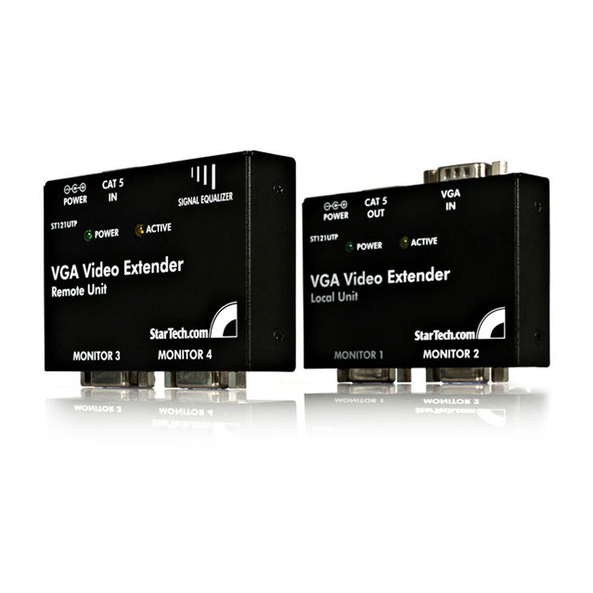 StarTech ST121UTP uses Cat5 cable for economical long-distance VGA transmission.
