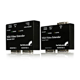 StarTech ST121UTP uses Cat5 cable for economical long-distance VGA transmission.