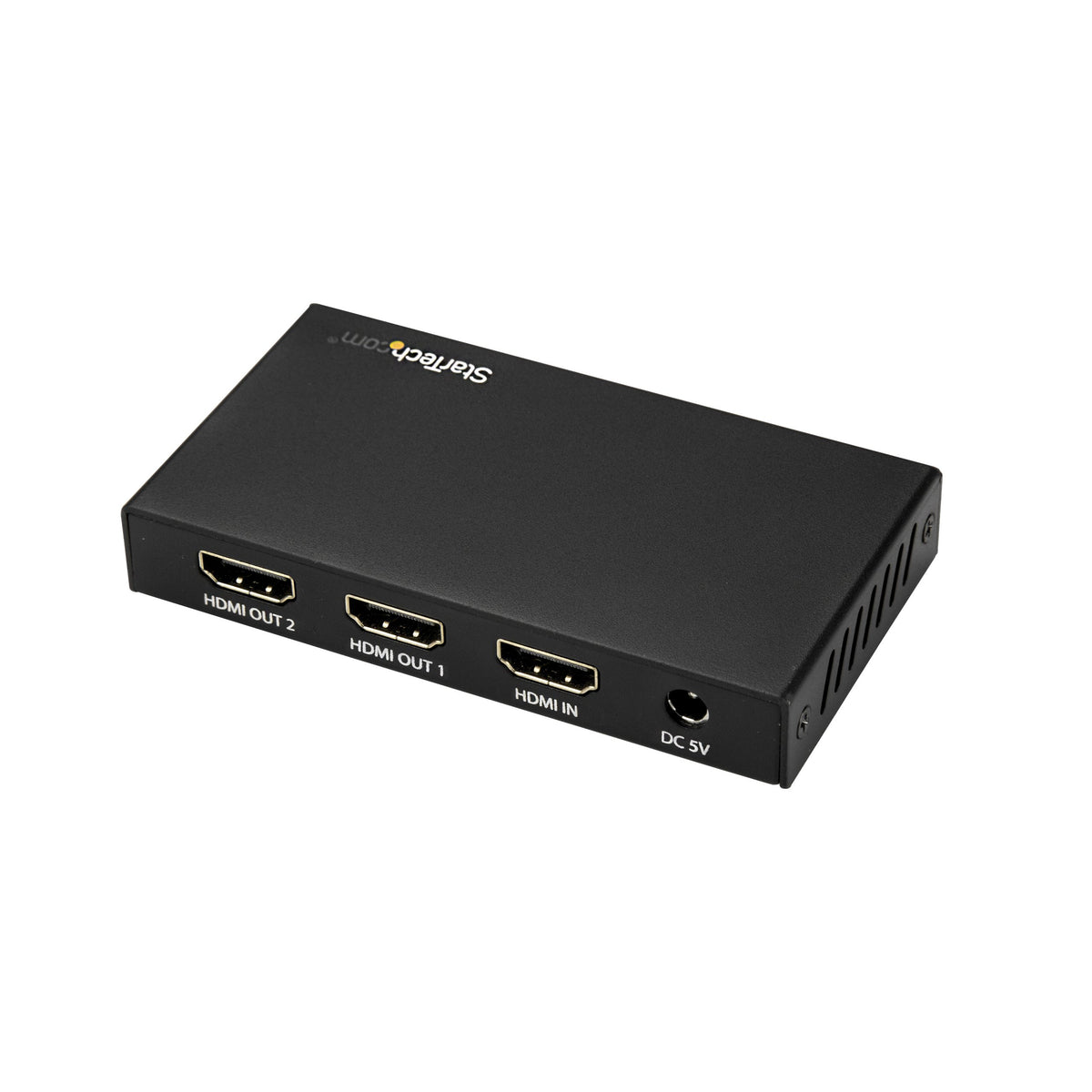 StarTech.com rear ports closeup showing two HDMI outputs and one input for easy connections