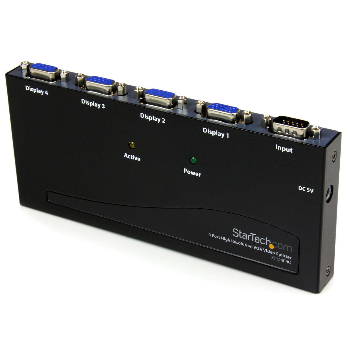 StarTech.com ST124PRO front panel showing status LEDs and compact design benefit quick installation