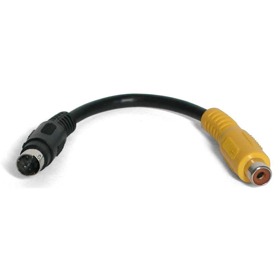 StarTech.com S-Video to Composite adapter front view showing connectors and compact design benefit