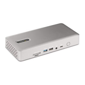 StarTech.com Thunderbolt 4 Dock front view with versatile ports for productivity.