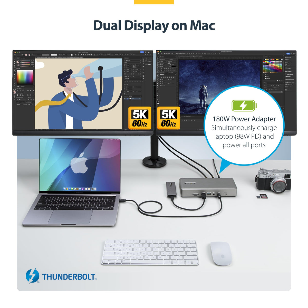 StarTech.com Thunderbolt 4 Dock on Windows delivering quad 4K output.