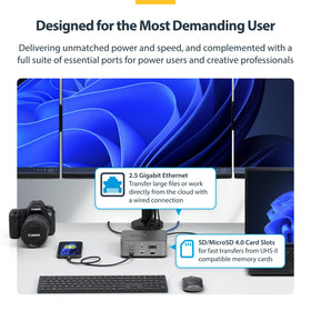 StarTech Thunderbolt 5 Dock 2.5GbE Ethernet port for fast network access