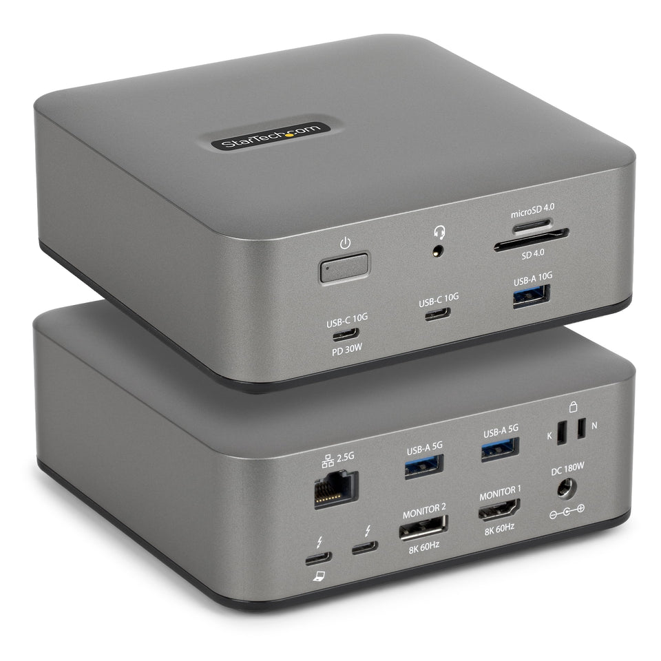StarTech Thunderbolt 5 Dock front view shows plug-and-play readiness for busy workspaces