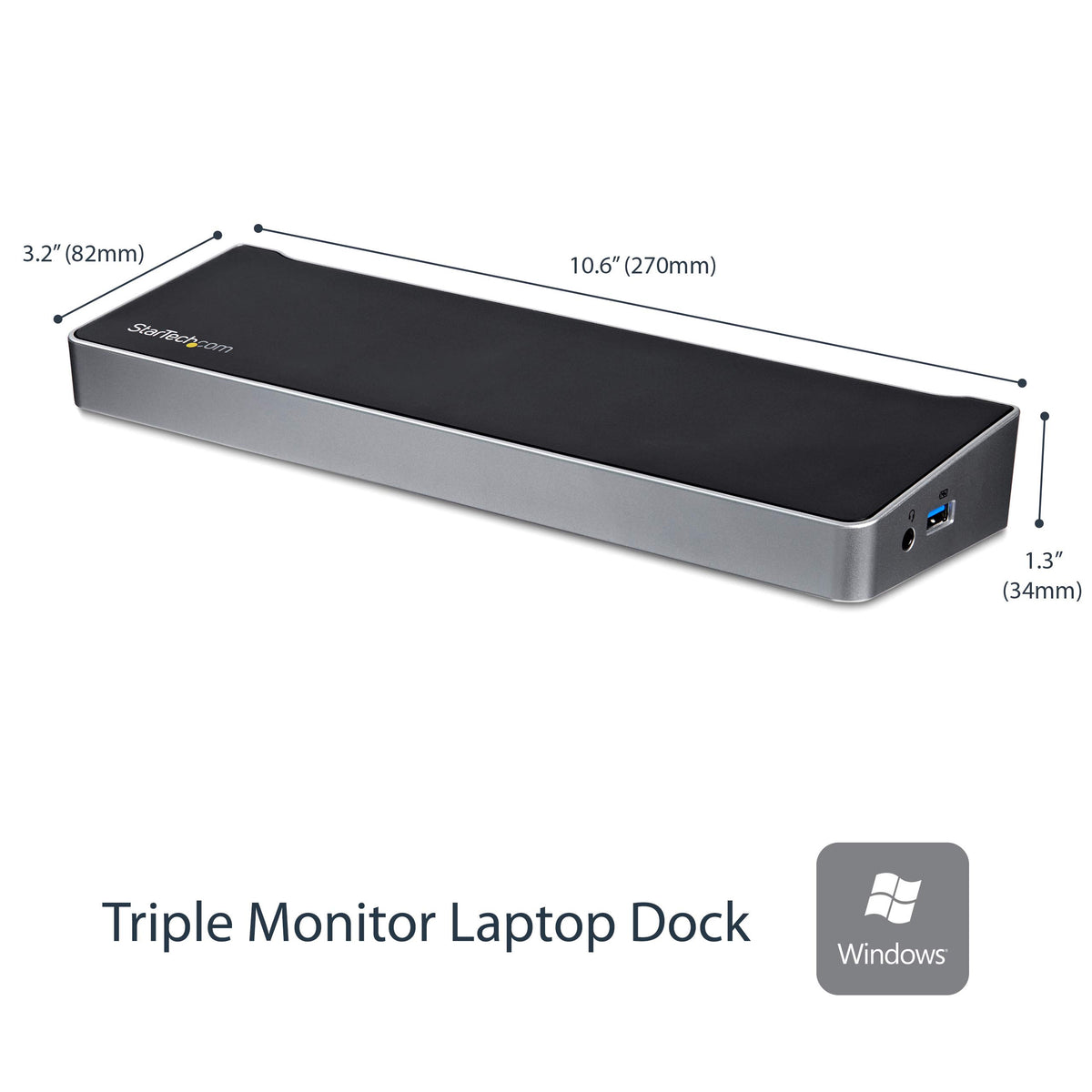 StarTech.com docking station back ports for easy peripheral connections