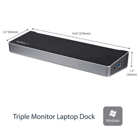 StarTech.com docking station back ports for easy peripheral connections