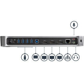 StarTech.com docking station features ethernet and audio jacks for conferencing