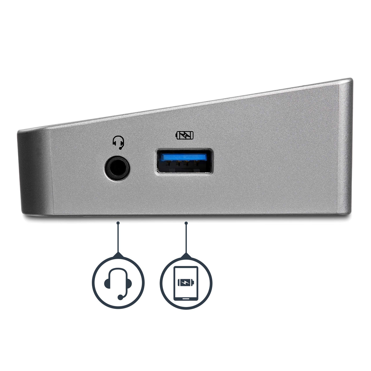 StarTech.com dock with side USB ports for quick peripheral access