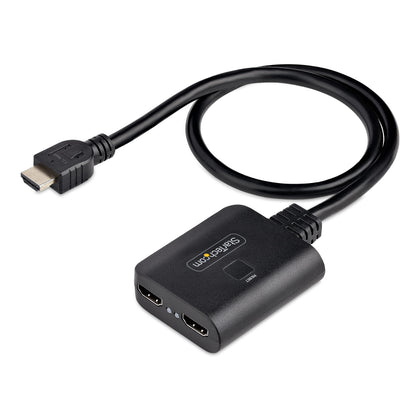StarTech two-port HDMI splitter front view for 4K60Hz mirroring