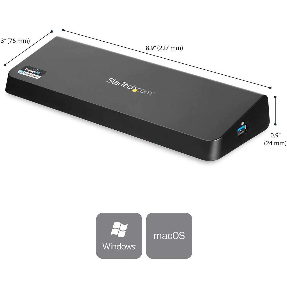 StarTech USB 3.0 Dock universal compatibility with Windows, macOS, and Chrome OS