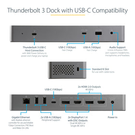 StarTech USB-C docking station 5-port USB hub with fast data transfer
