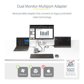StarTech USB-C Docking Station provides two USB-A ports for quick accessory connections.