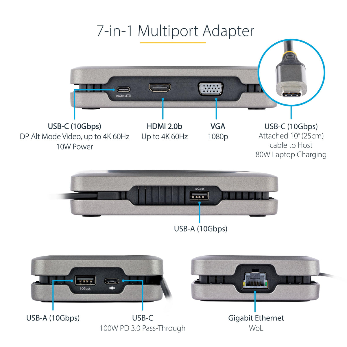 StarTech USB-C Docking Station with USB-C video and 10Gbps data for fast peripherals.