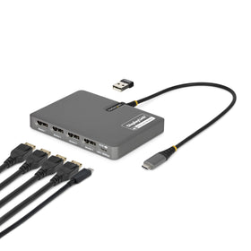 StarTech USB-C quad 4K60 dock front view expands ports for multitasking on the go.