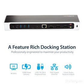 StarTech USB-C triple monitor dock supports 5K output for demanding creative tasks