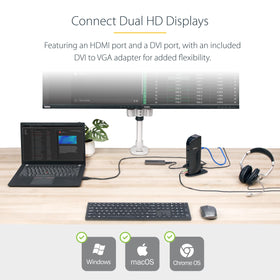 StarTech USB3SDOCKHD six USB-A ports support multiple peripherals at the desk