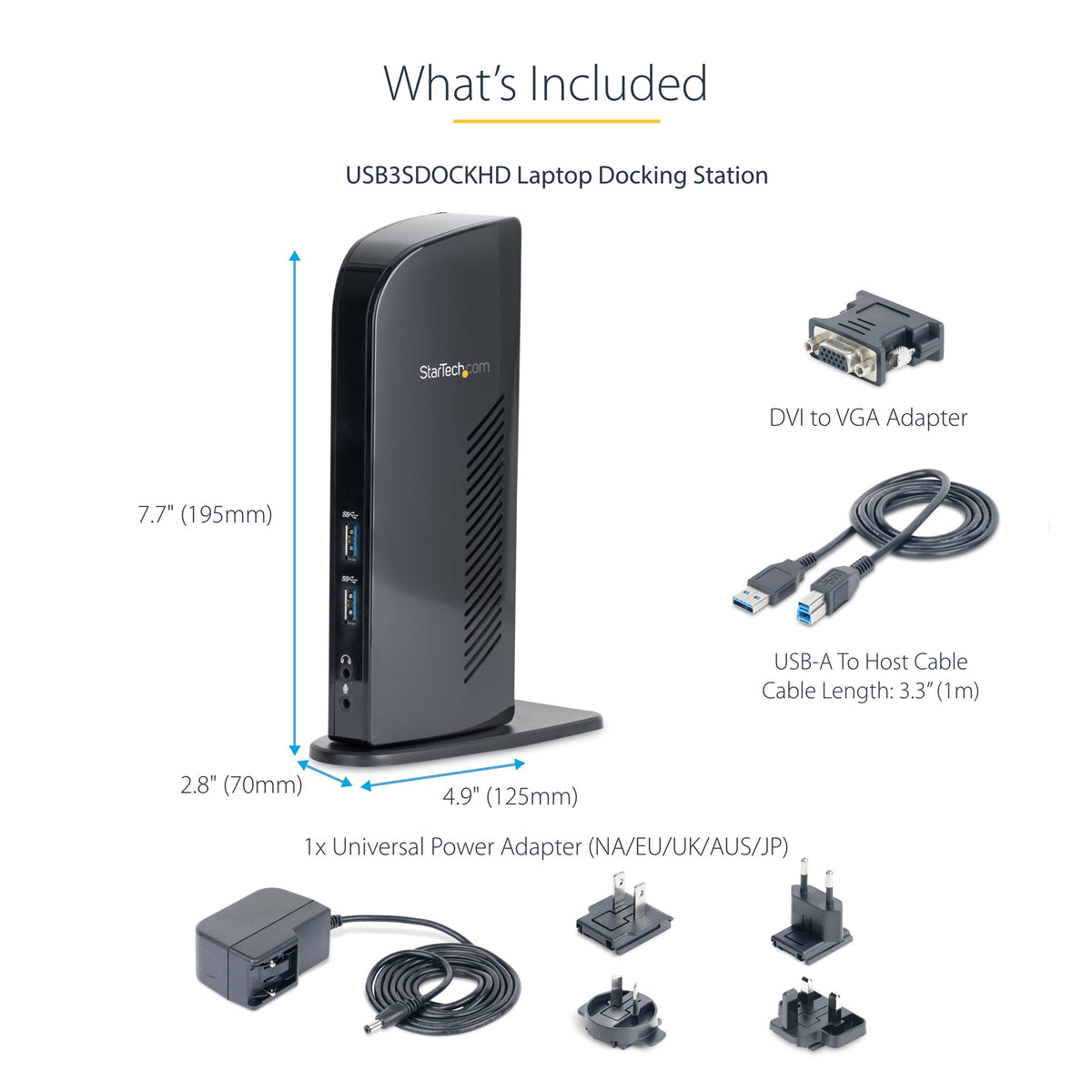 StarTech USB3SDOCKHD HDMI and DVI/VGA connectivity for flexible displays