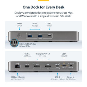 Back ports visible for high-speed connectivity with the StarTech USB4 docking station