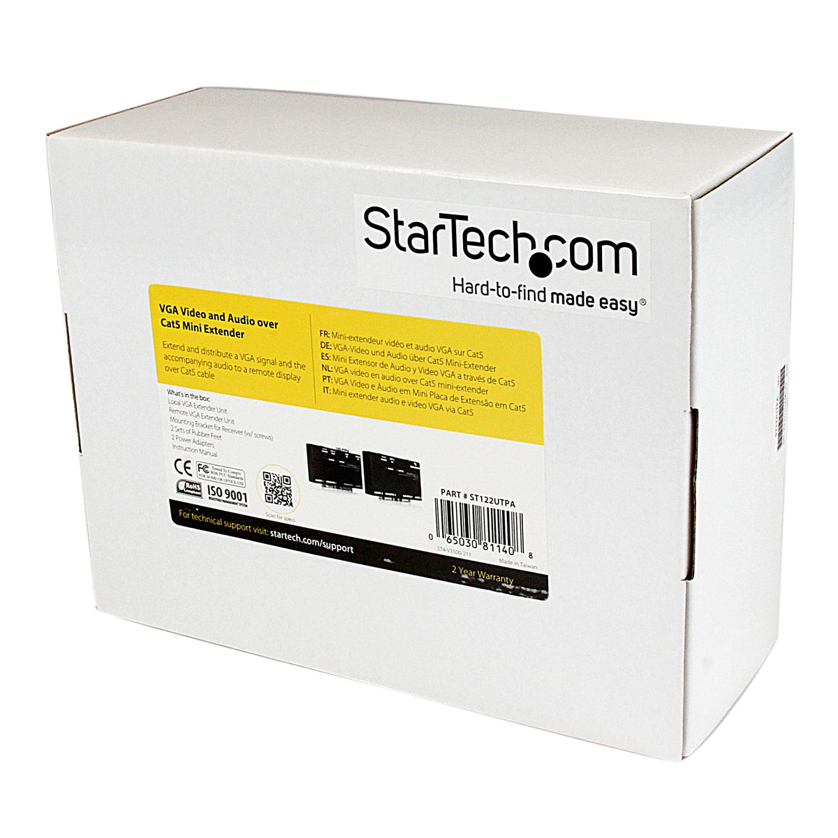 StarTech.com Wall-mount bracket included for tidy installation.