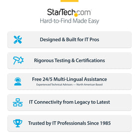 StarTech.com EIA-310 19-inch rack compatibility supports data-center setups