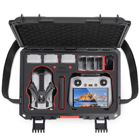 STARTRC front view of waterproof hard case showing durable shell and compact size for travel