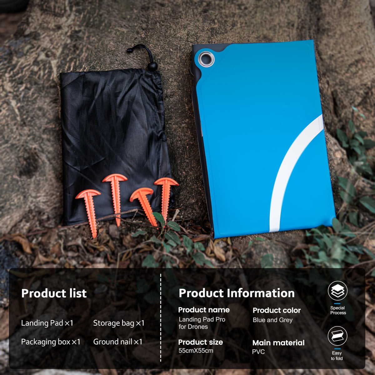 STARTRC PHOTO 22-inch pad unfolds instantly for rapid setup and positioning.