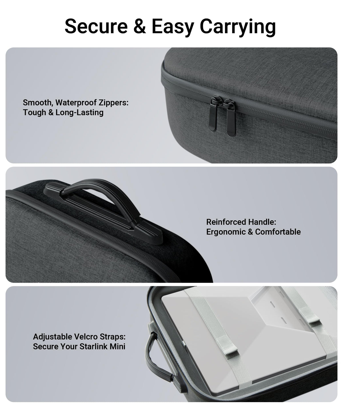 STARWARE side zipper and carry handle showing easy transport and secure closure