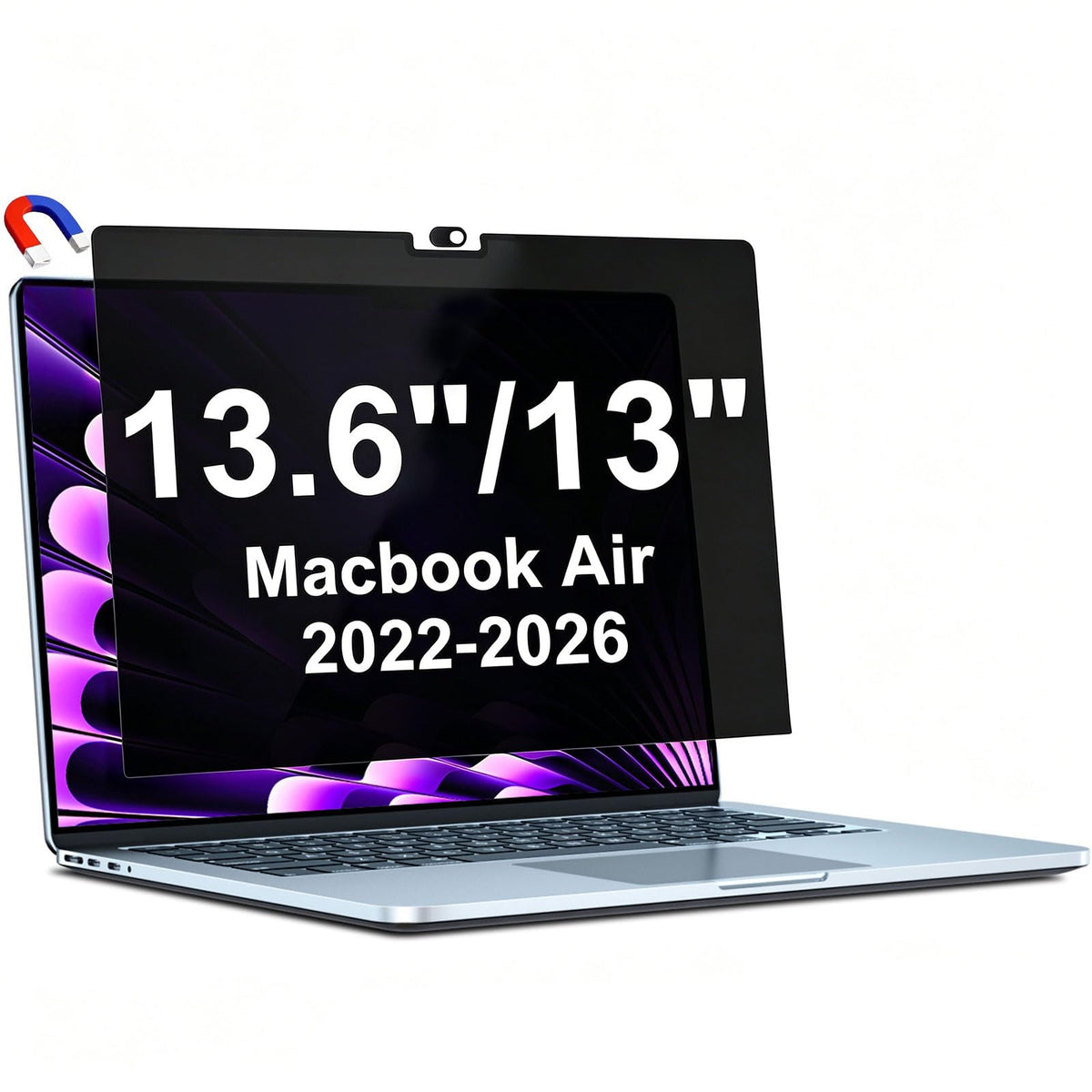 STARY front view on MacBook Air showing full privacy shield and clean fit