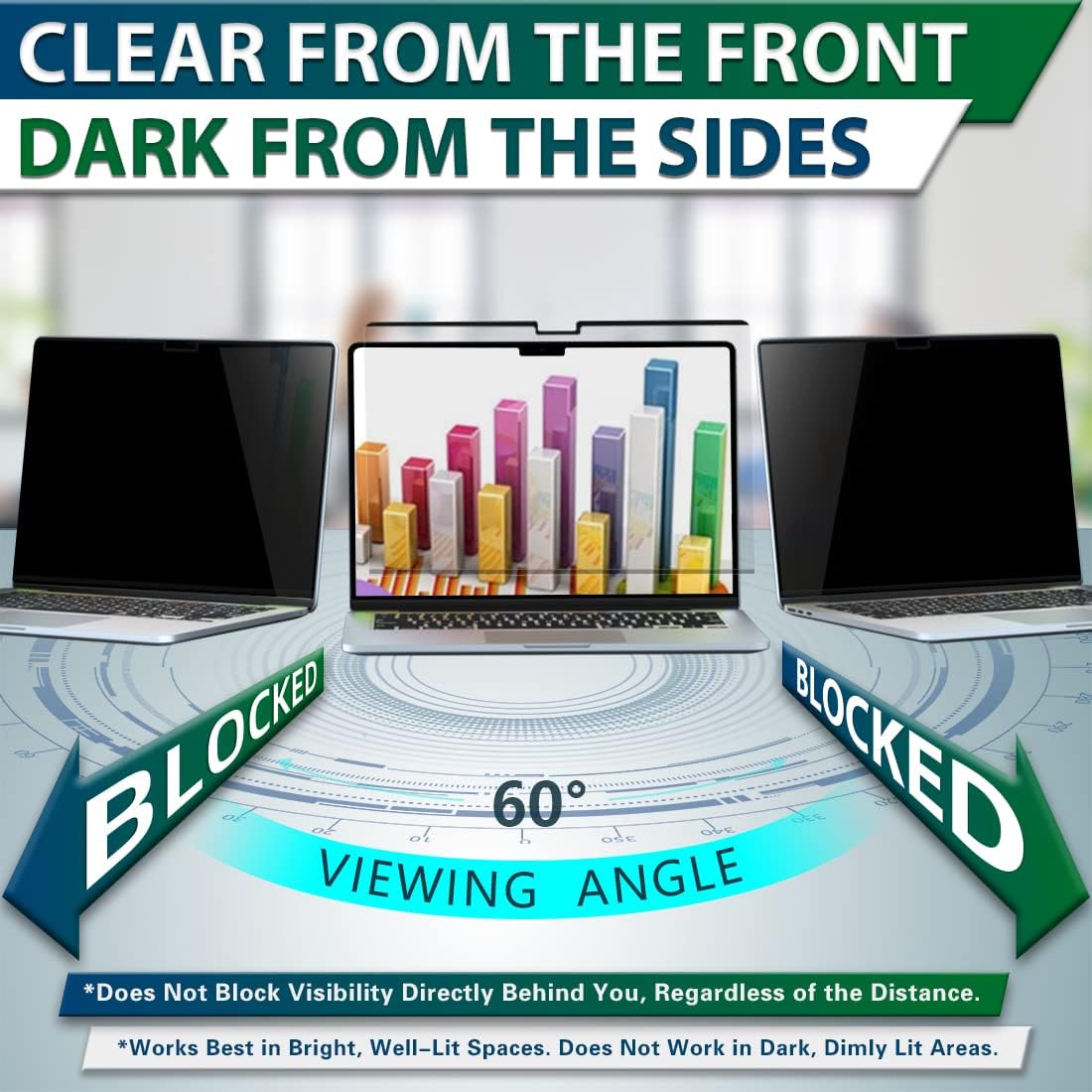 STARY privacy screen installed in coffee shop protecting on-screen data