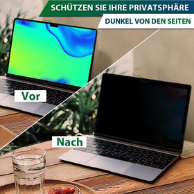 STARY filter installed on MacBook Air 15 in use, protecting screen content from side views