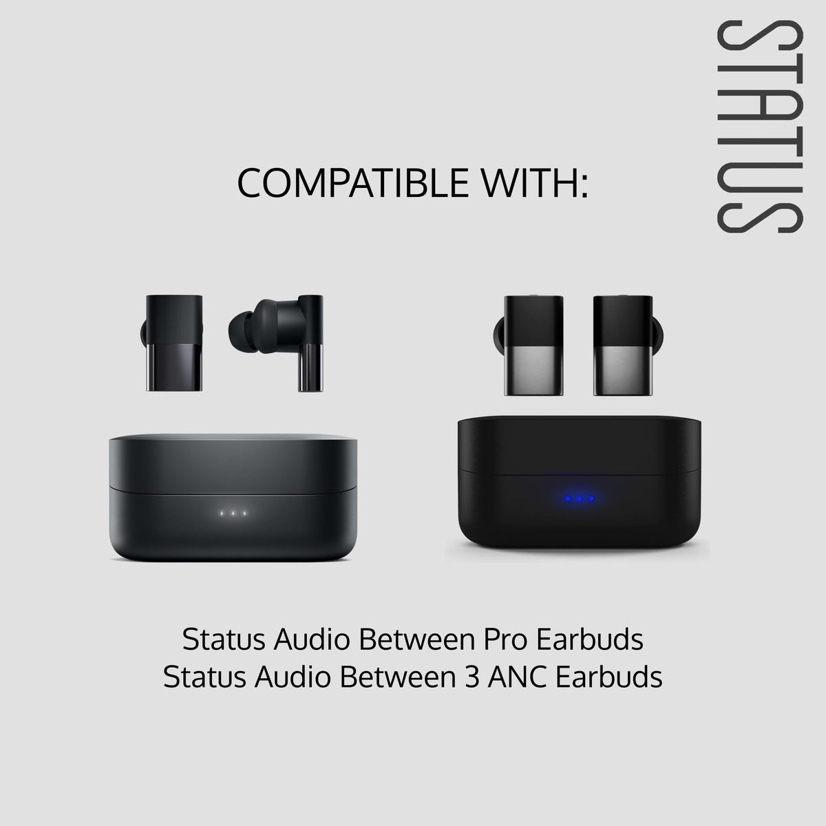 Status Audio earbud tips in use provide better seal and potential noise reduction