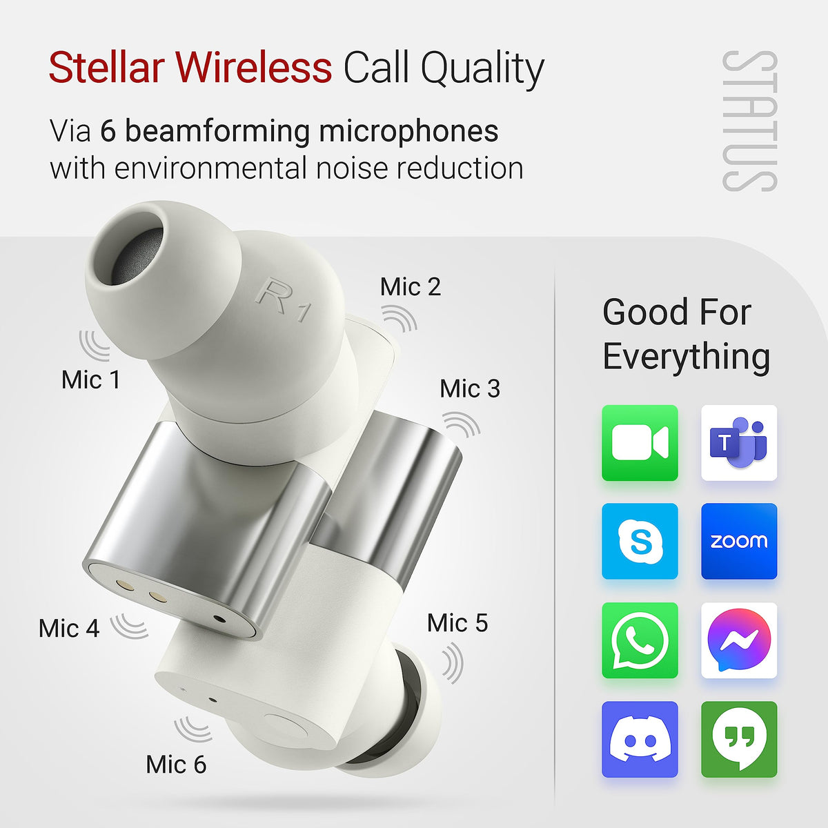 Status Between 3ANC Bone earbuds with Bluetooth 5.2 stable connection
