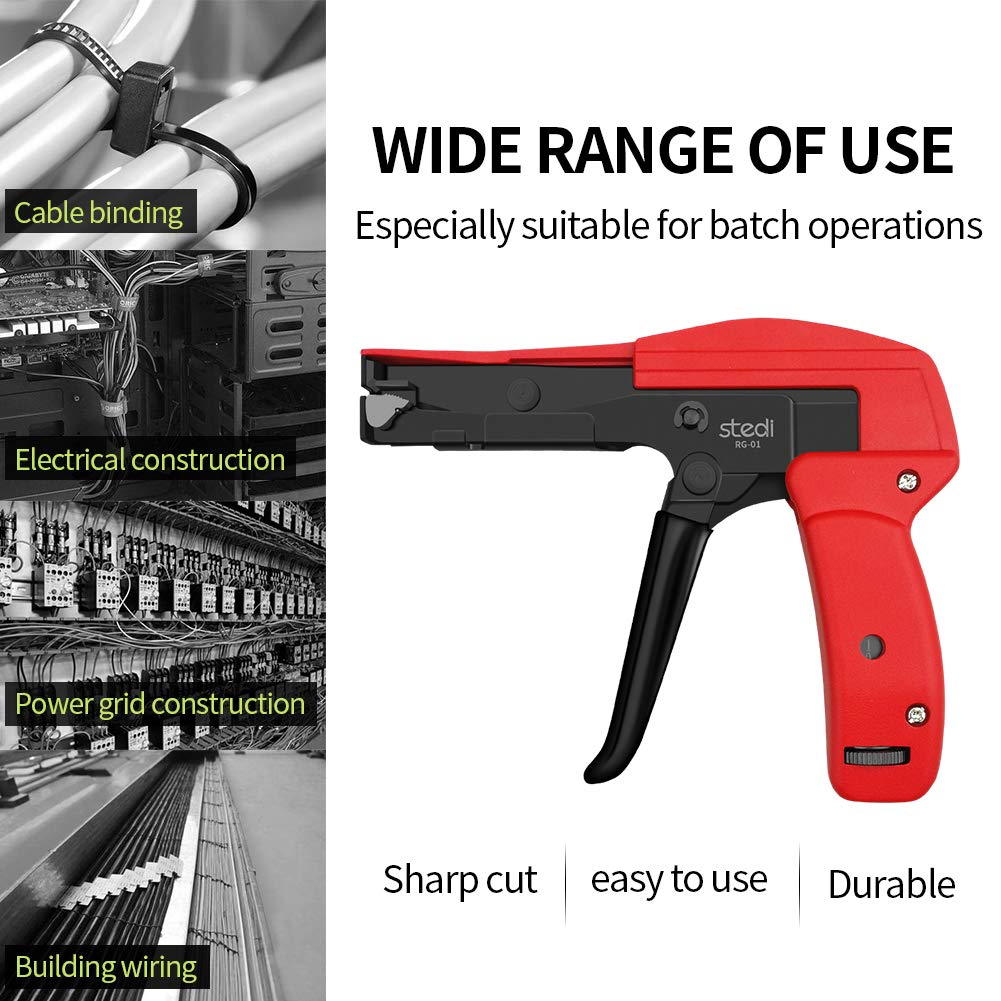 Stedi Cable Tie Gun forged steel body for durable on-site performance