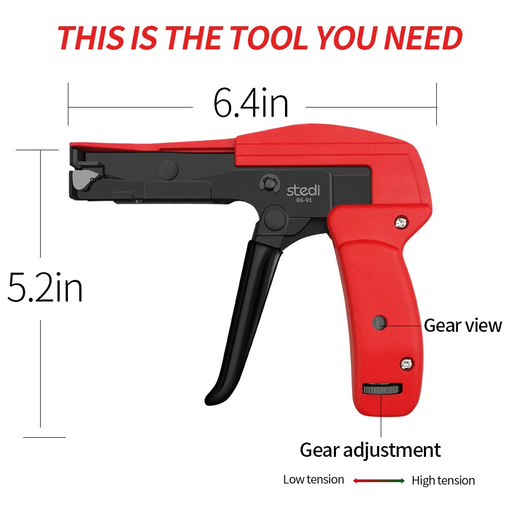 Stedi Cable Tie Gun S45C blade delivers precise cuts on nylon ties