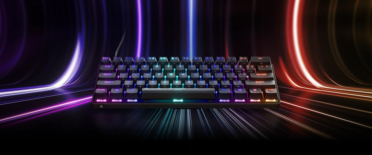 Aluminum alloy frame close-up on SteelSeries Apex 9 Mini