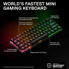 PBT keycaps texture on the Apex 9 Mini for smooth keystrokes
