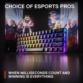 SteelSeries Apex Pro Mini RGB lighting enhances visuals and cues during play