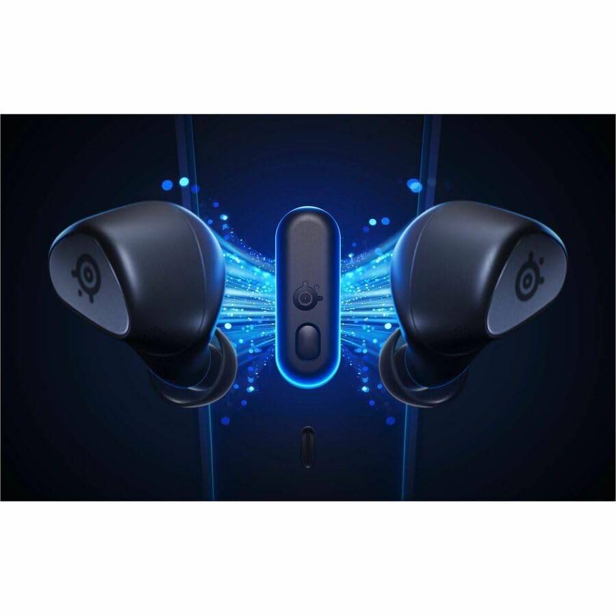 SteelSeries Arctis GameBuds earbuds in profile highlight compact, pocket-friendly design.