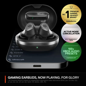 SteelSeries Arctis GameBuds ear tip sizes shown for a secure, comfortable fit.