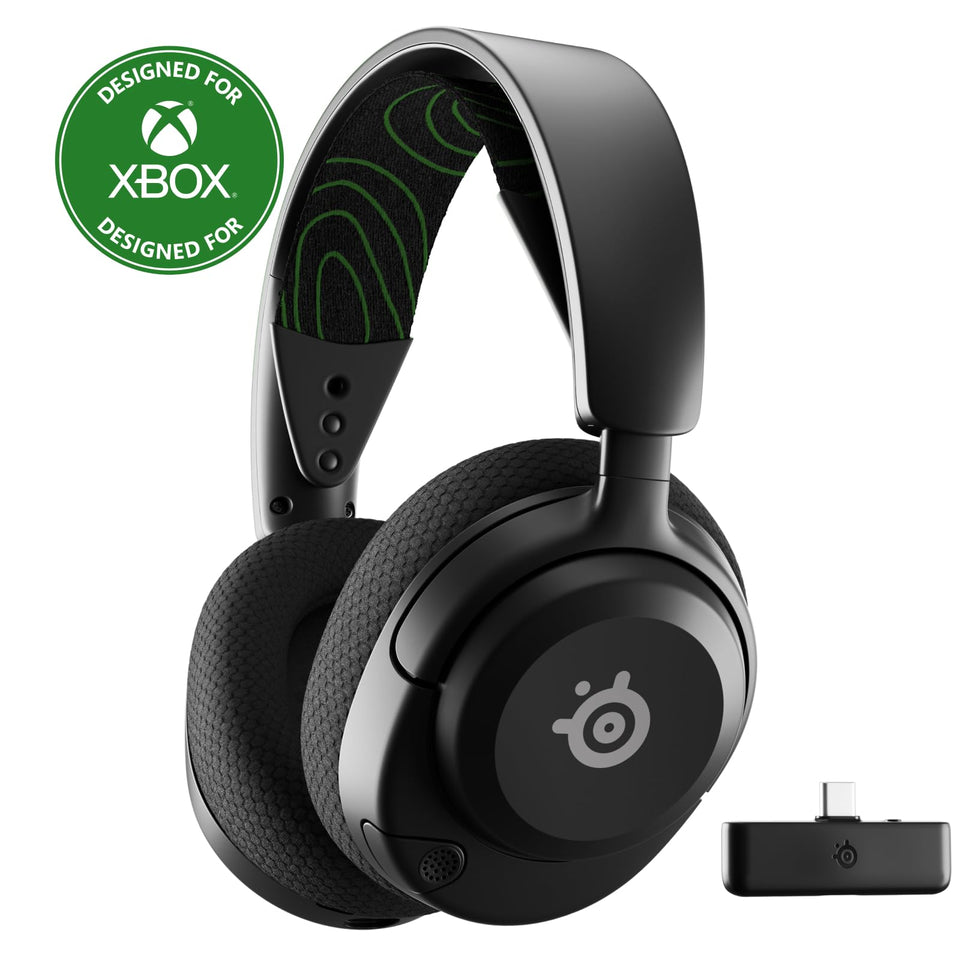 SteelSeries Arctis Nova 5X front view with USB-C dongle for cross-platform gaming